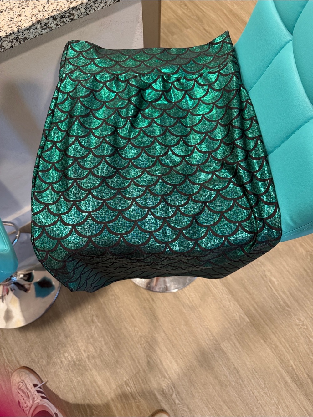 Womens Green Shimmer Mermaid pencil skirt